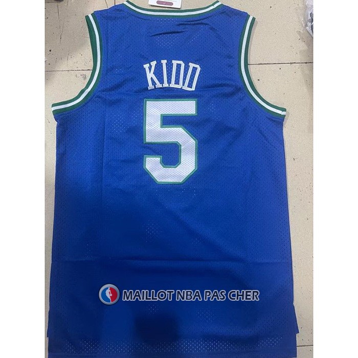 Maillot Dallas Mavericks Jason Kidd NO 5 Mitchell & Ness 1994-95 Bleu